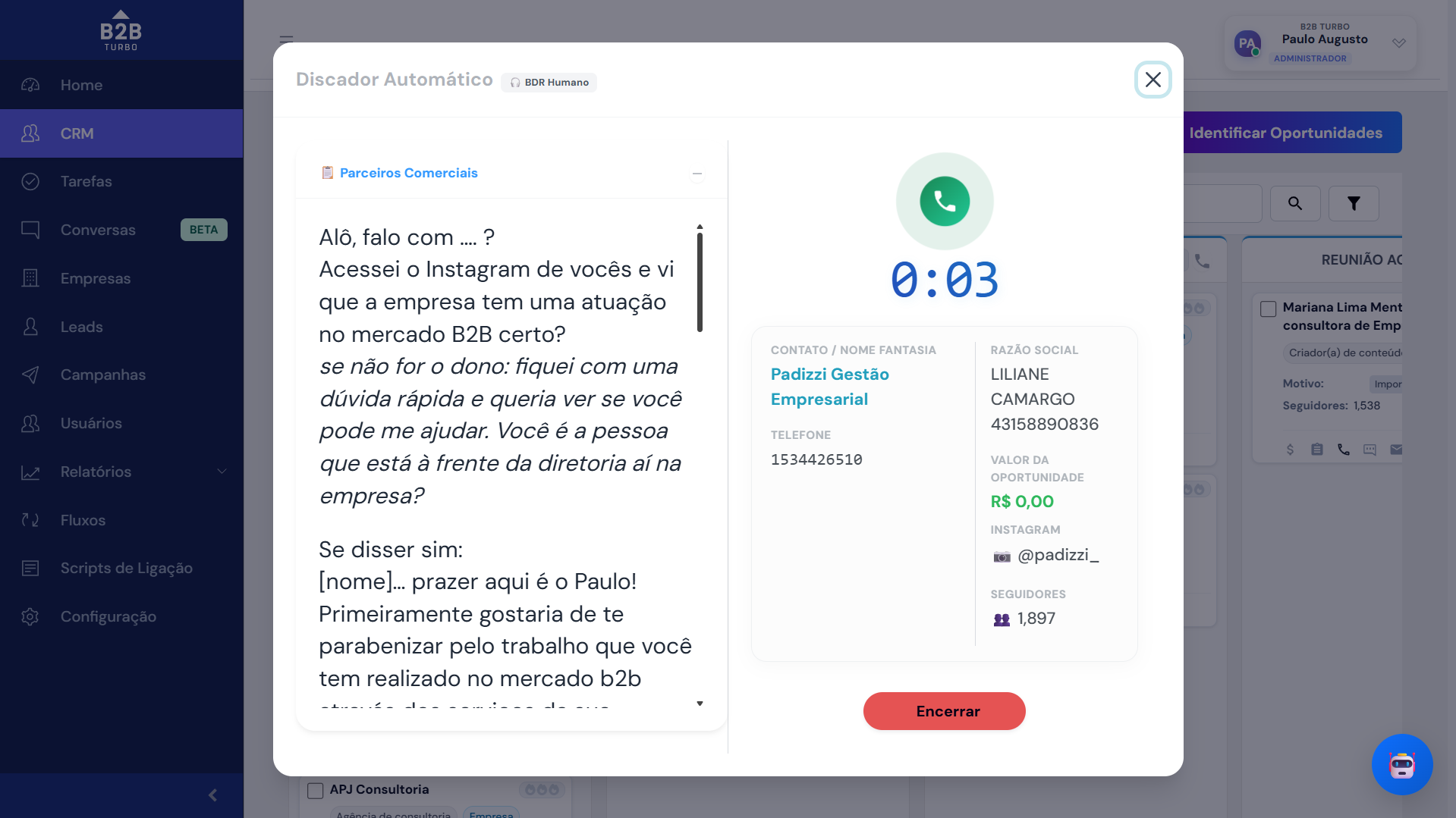 Relatório de ligações com Coach IA analisando performance